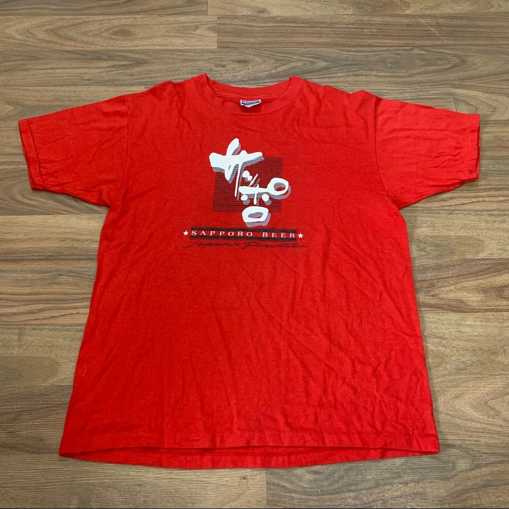 Vintage 80s Sapporo Beer Graphic Tee Adult XL Albuquerque New Mexico Souvenir